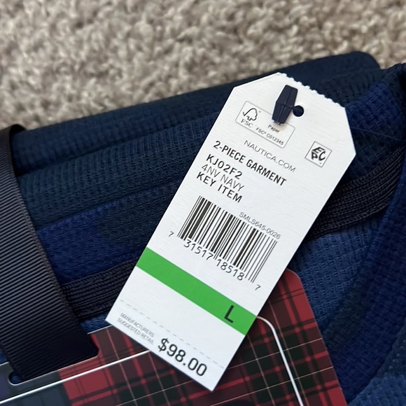 NAUTICA - NWT blue camo waffle pajama set - Picture 4 of 7